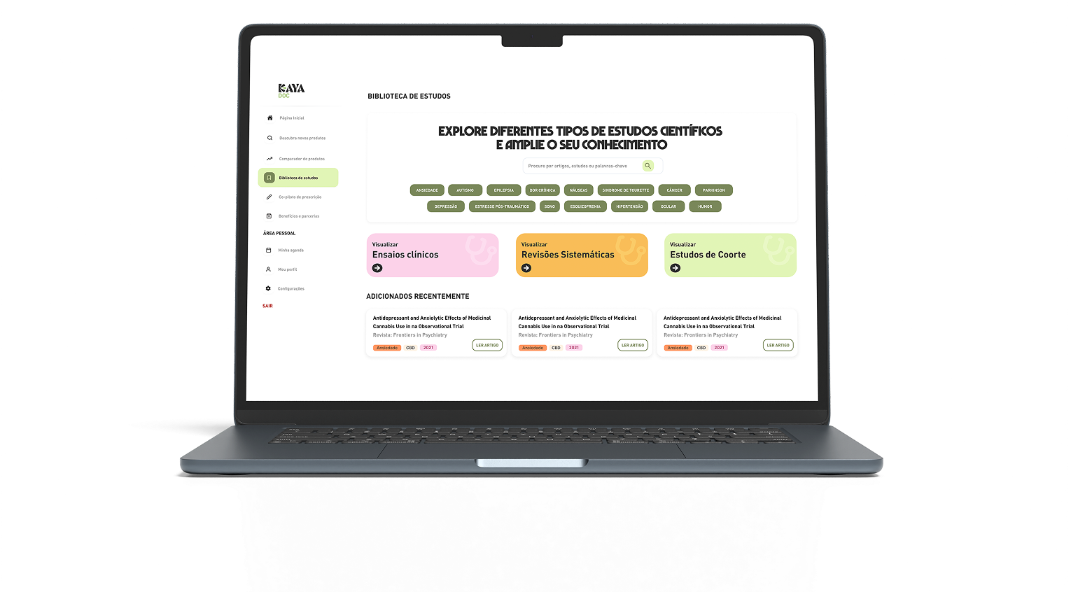 Mockup Biblioteca de Estudos